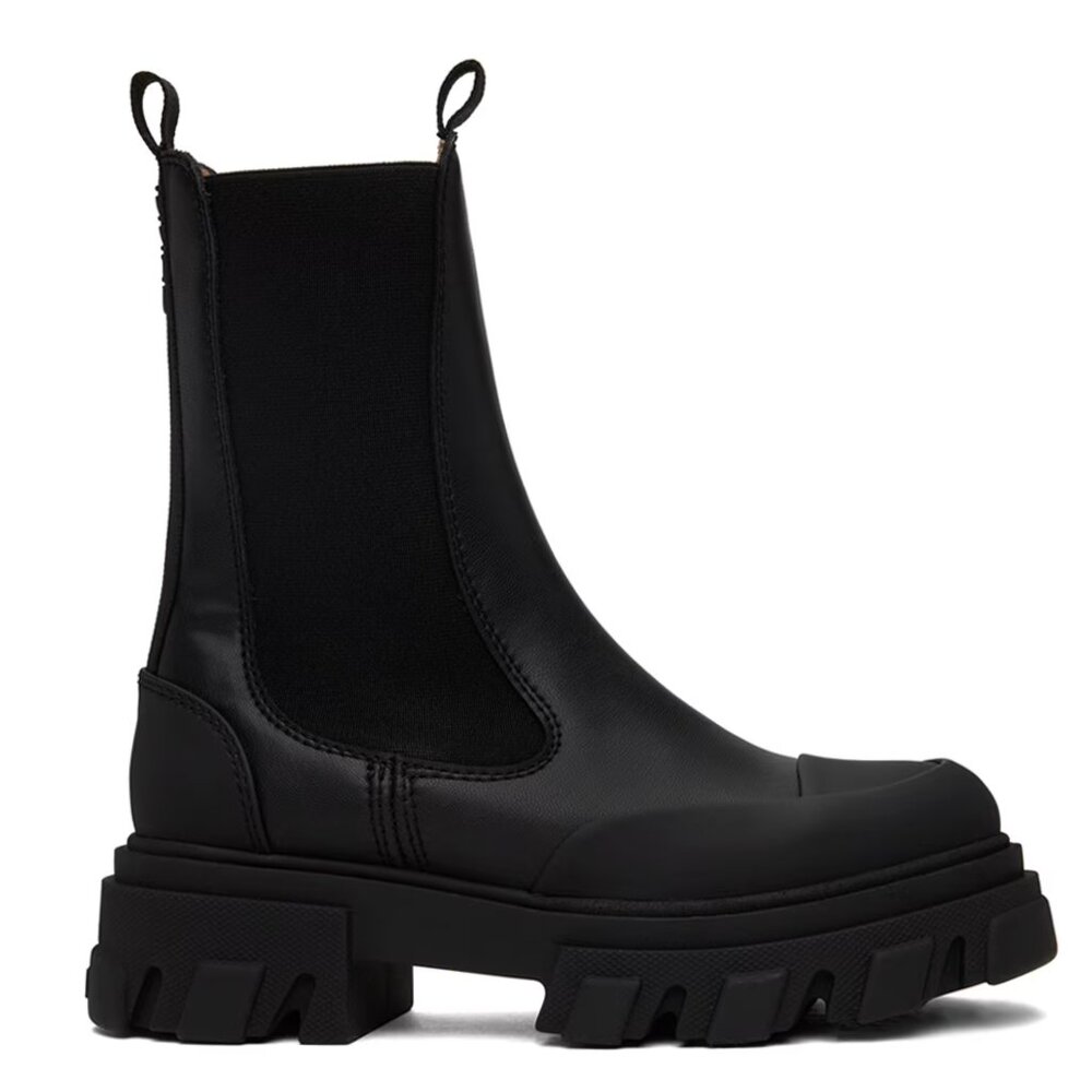 GANNI NWOT Black Mid Chelsea Boots, Ladies Size 38